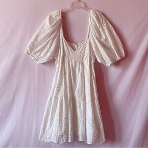 Millibon White Fairytale Ending Eyelet Cottage Core Dress 🤍🌿✨